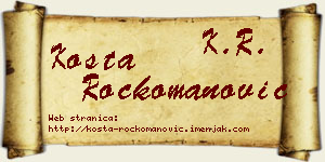Kosta Ročkomanović vizit kartica